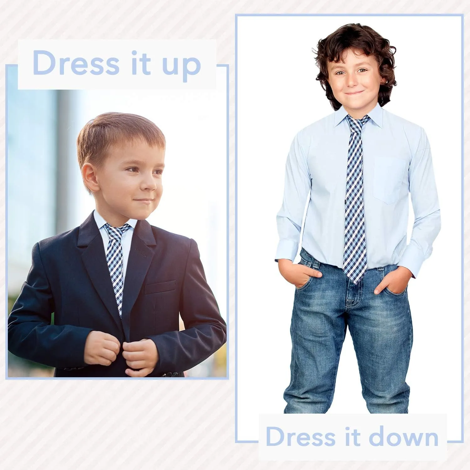 Alberto Danelli Boys Dress Shirt with Matching Tie and Handkerchief, Long Sleeve Button Down, Pocket