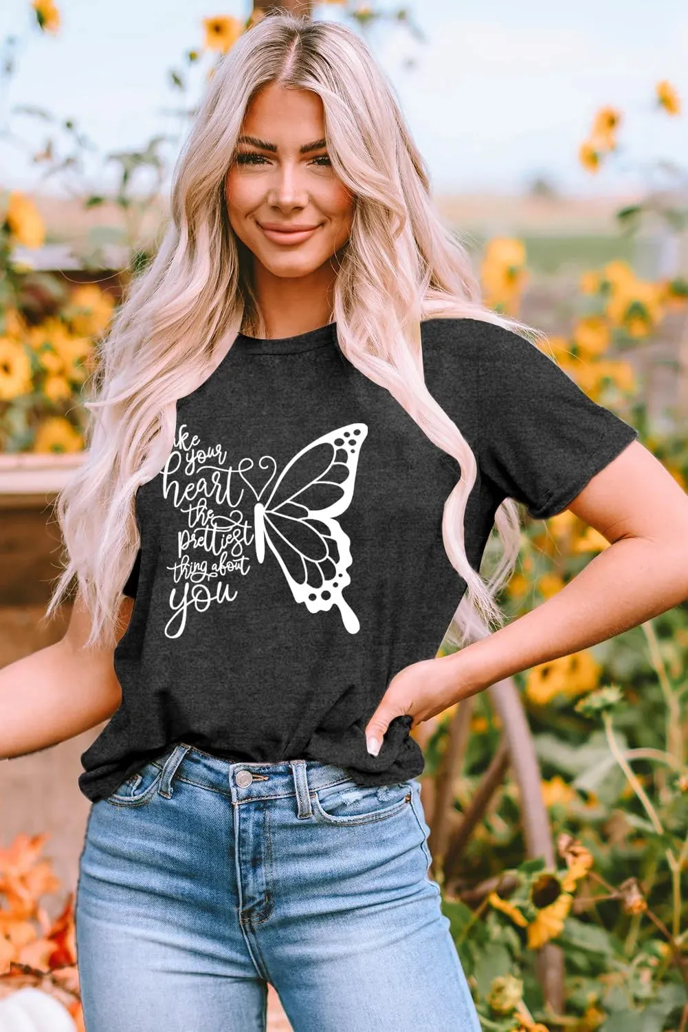 Dandelion Shirt for Women Casual Summer Short Sleeve Flower Tee Tops Inspirational Kindness T-Shirt