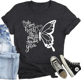 Dandelion Shirt for Women Casual Summer Short Sleeve Flower Tee Tops Inspirational Kindness T-Shirt