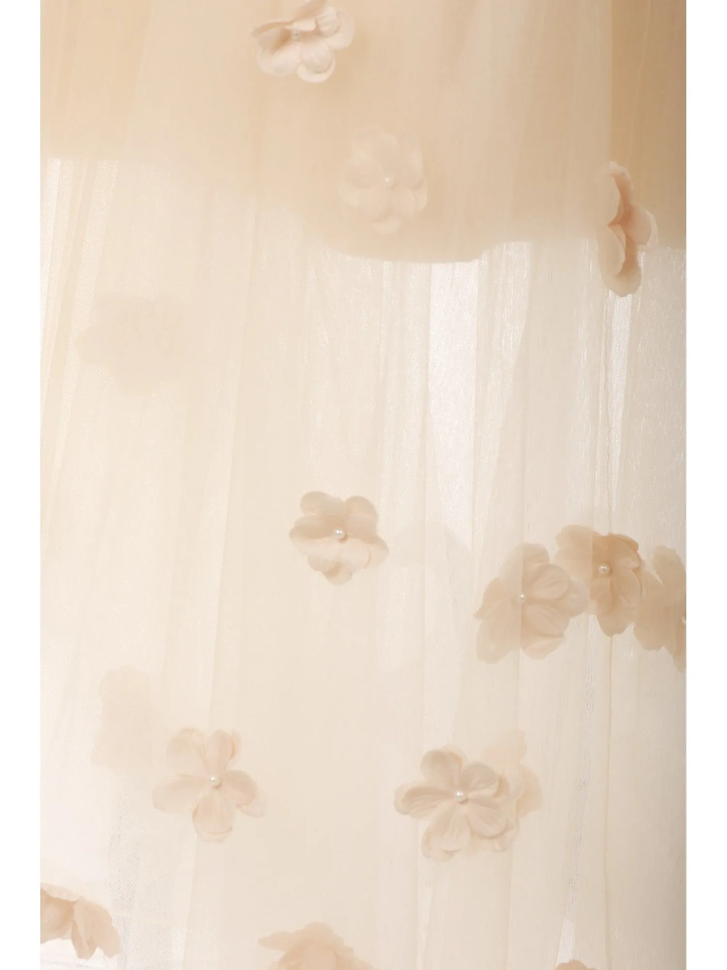 Girls Multi Color Lace 3D Flowers Pearl Trim Tulle Special Occasion Dress 2-16