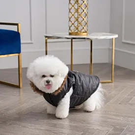 Juicy Couture Faux Fur Hooded Pet Jacket for Dogs and Cats - Medium/Large