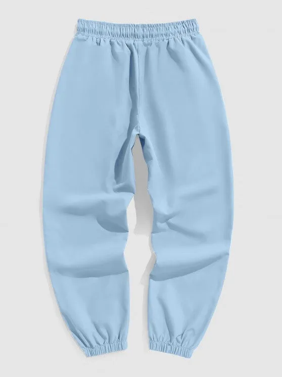 Letter Printed Hoodie And Jogger Pant