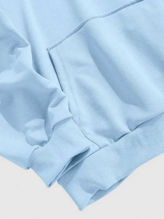 Letter Printed Hoodie And Jogger Pant