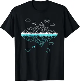 Mens Womens Hiking Camping Mountain Landscape Day and Night T-Shirt