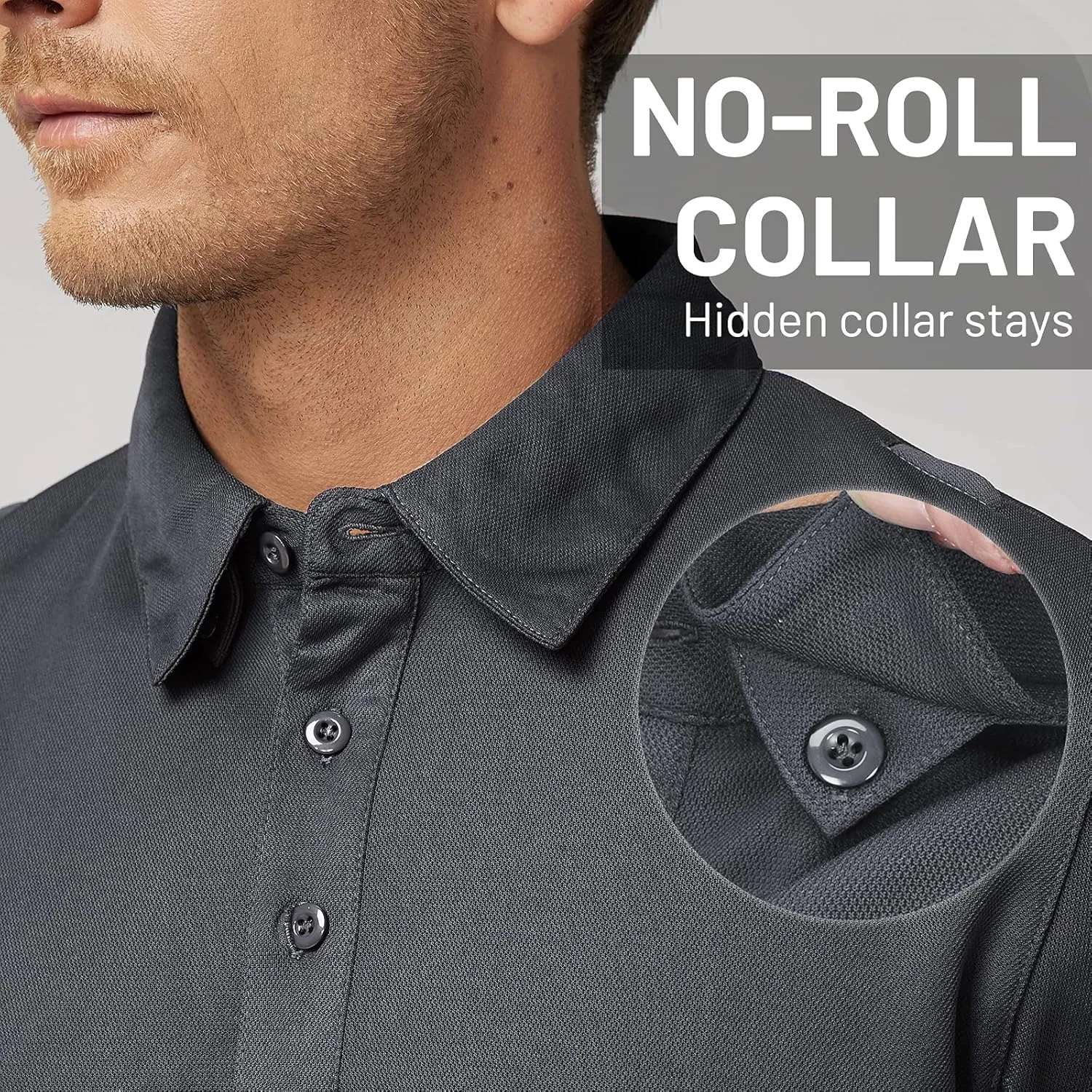 MIER Men's Outdoor Performance Tactical Polo Shirts Short and Long Sleeve, Moisture-Wicking