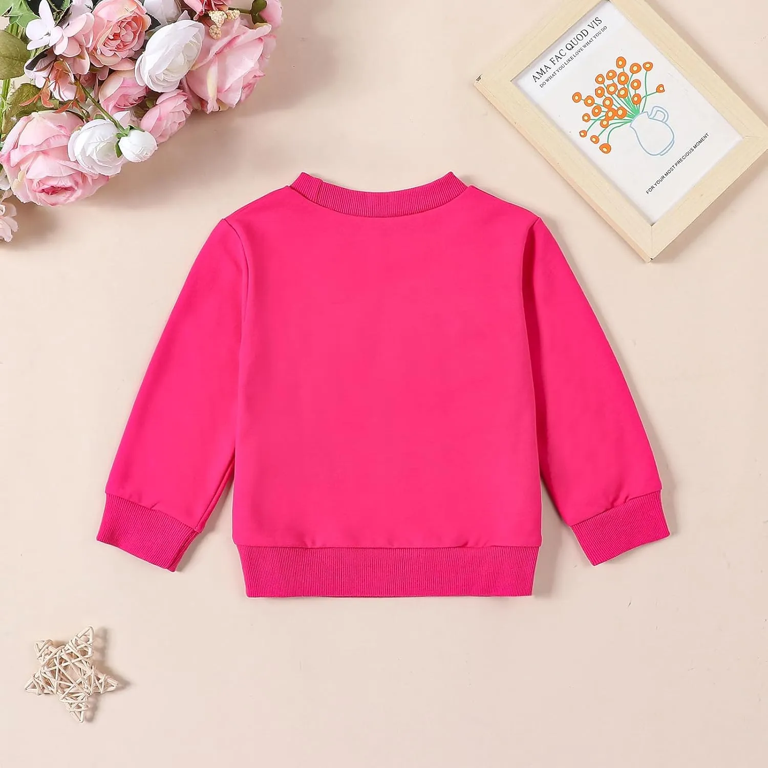 Mommy and Me Letter Print Matching Family Outfits Long Sleeve Crewneck Casual Sweatshirt T-Shirt