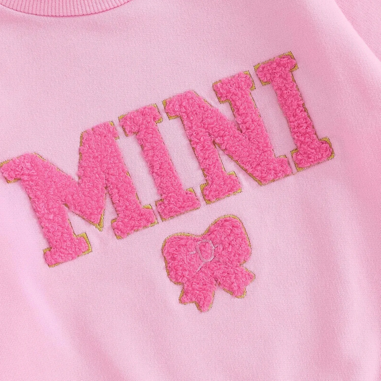 Mommy and Me Letter Print Matching Family Outfits Long Sleeve Crewneck Casual Sweatshirt T-Shirt