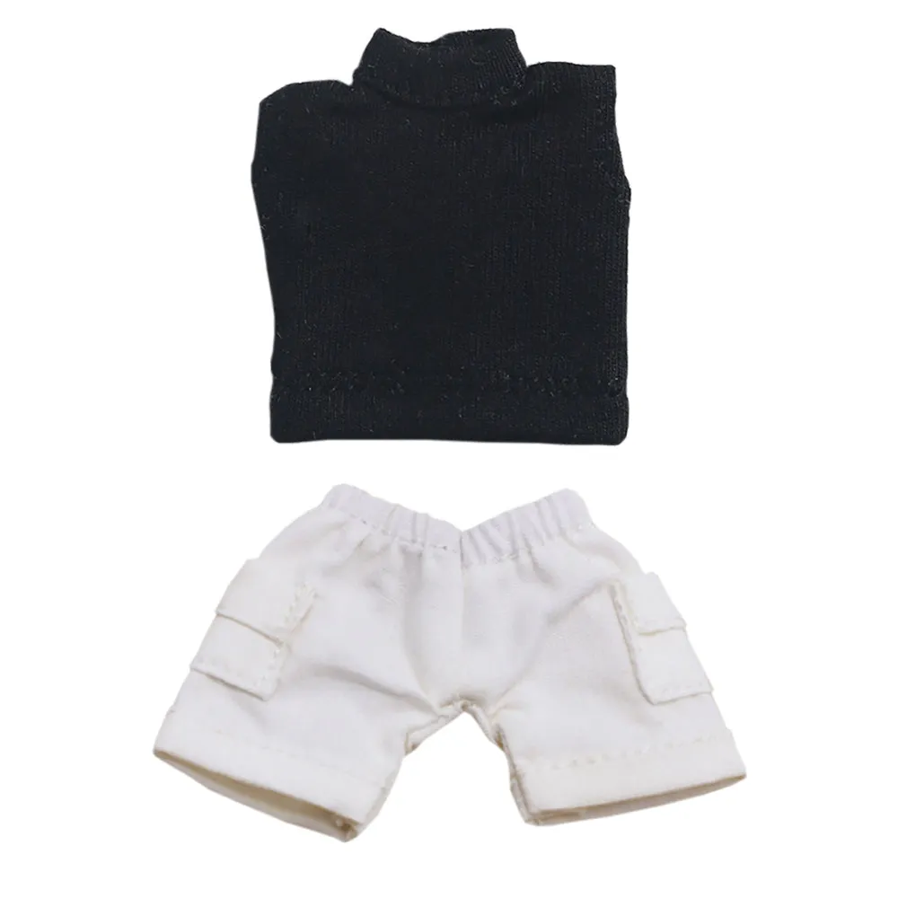 niannyyhouse Solid Color Vest Pocket Cargo Shorts 1/12 BJD OB11 Doll 4.3 inches (11 cm) Body Figure Accessory