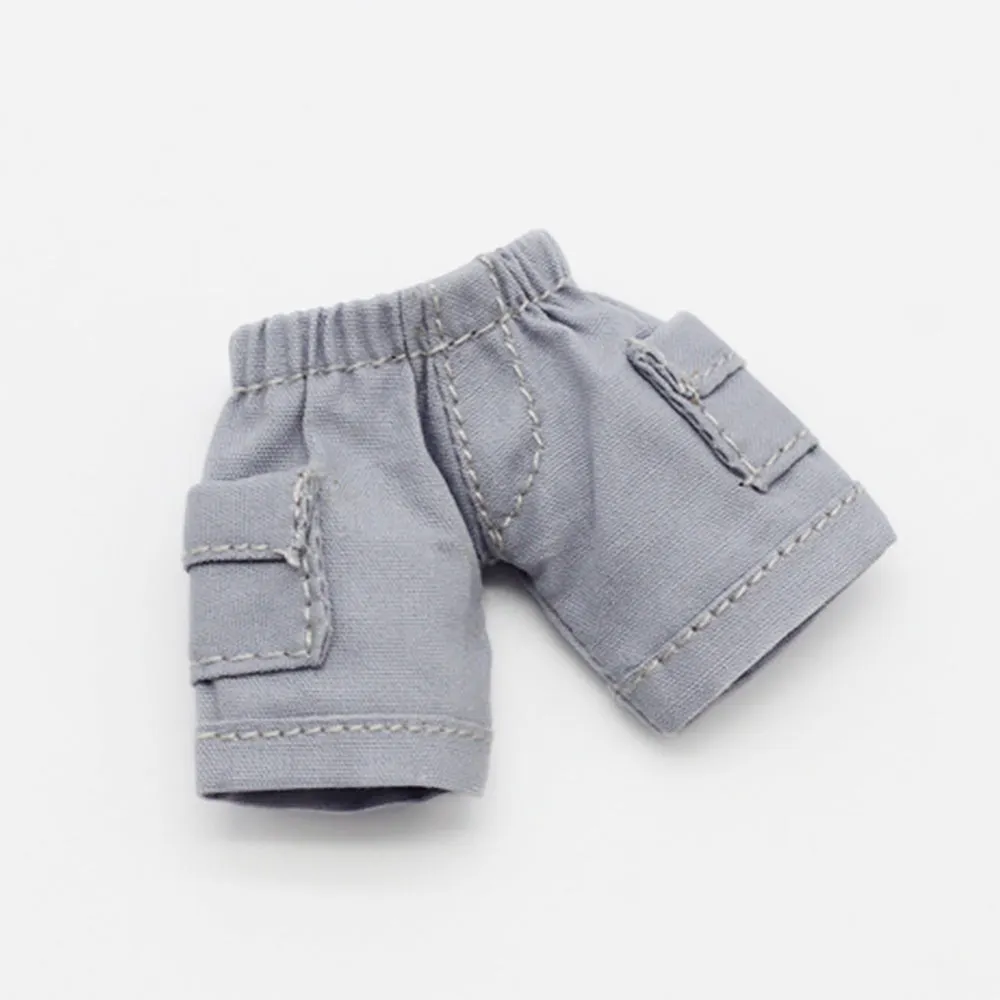 niannyyhouse Solid Color Vest Pocket Cargo Shorts 1/12 BJD OB11 Doll 4.3 inches (11 cm) Body Figure Accessory
