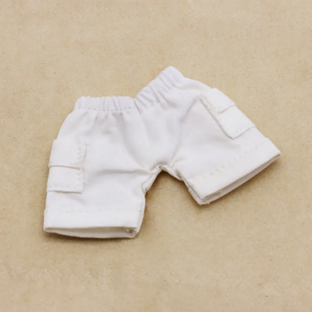niannyyhouse Solid Color Vest Pocket Cargo Shorts 1/12 BJD OB11 Doll 4.3 inches (11 cm) Body Figure Accessory