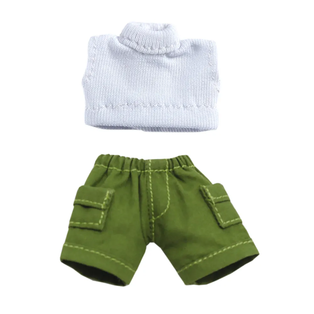 niannyyhouse Solid Color Vest Pocket Cargo Shorts 1/12 BJD OB11 Doll 4.3 inches (11 cm) Body Figure Accessory