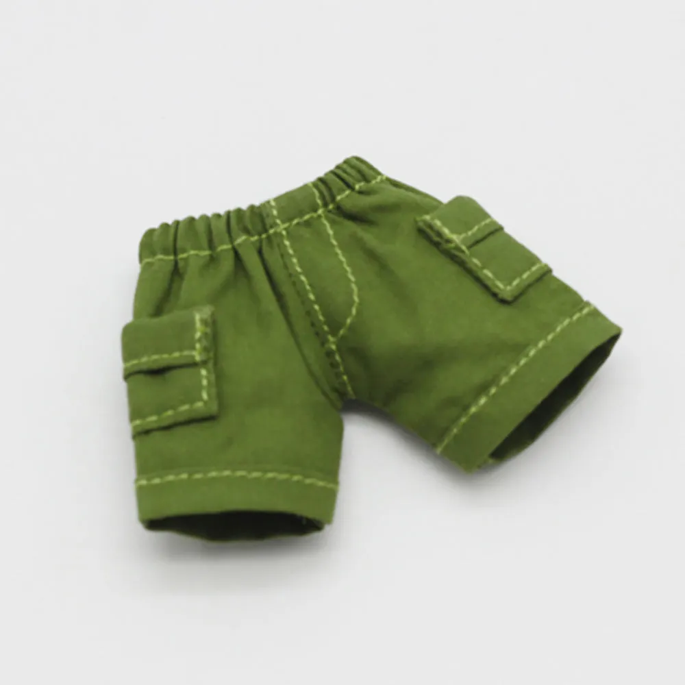 niannyyhouse Solid Color Vest Pocket Cargo Shorts 1/12 BJD OB11 Doll 4.3 inches (11 cm) Body Figure Accessory