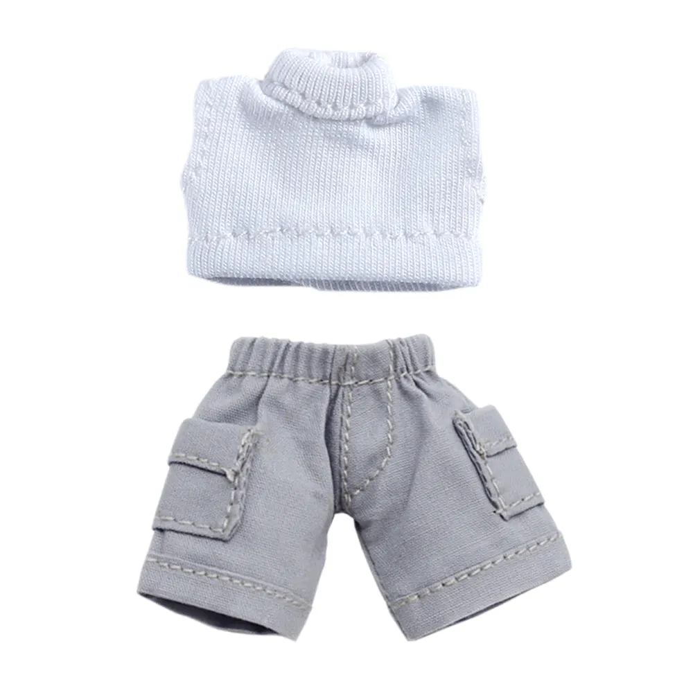 niannyyhouse Solid Color Vest Pocket Cargo Shorts 1/12 BJD OB11 Doll 4.3 inches (11 cm) Body Figure Accessory