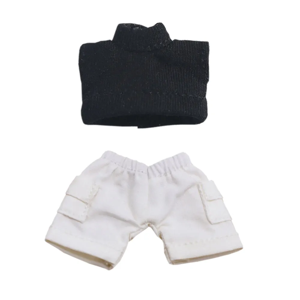 niannyyhouse Solid Color Vest Pocket Cargo Shorts 1/12 BJD OB11 Doll 4.3 inches (11 cm) Body Figure Accessory