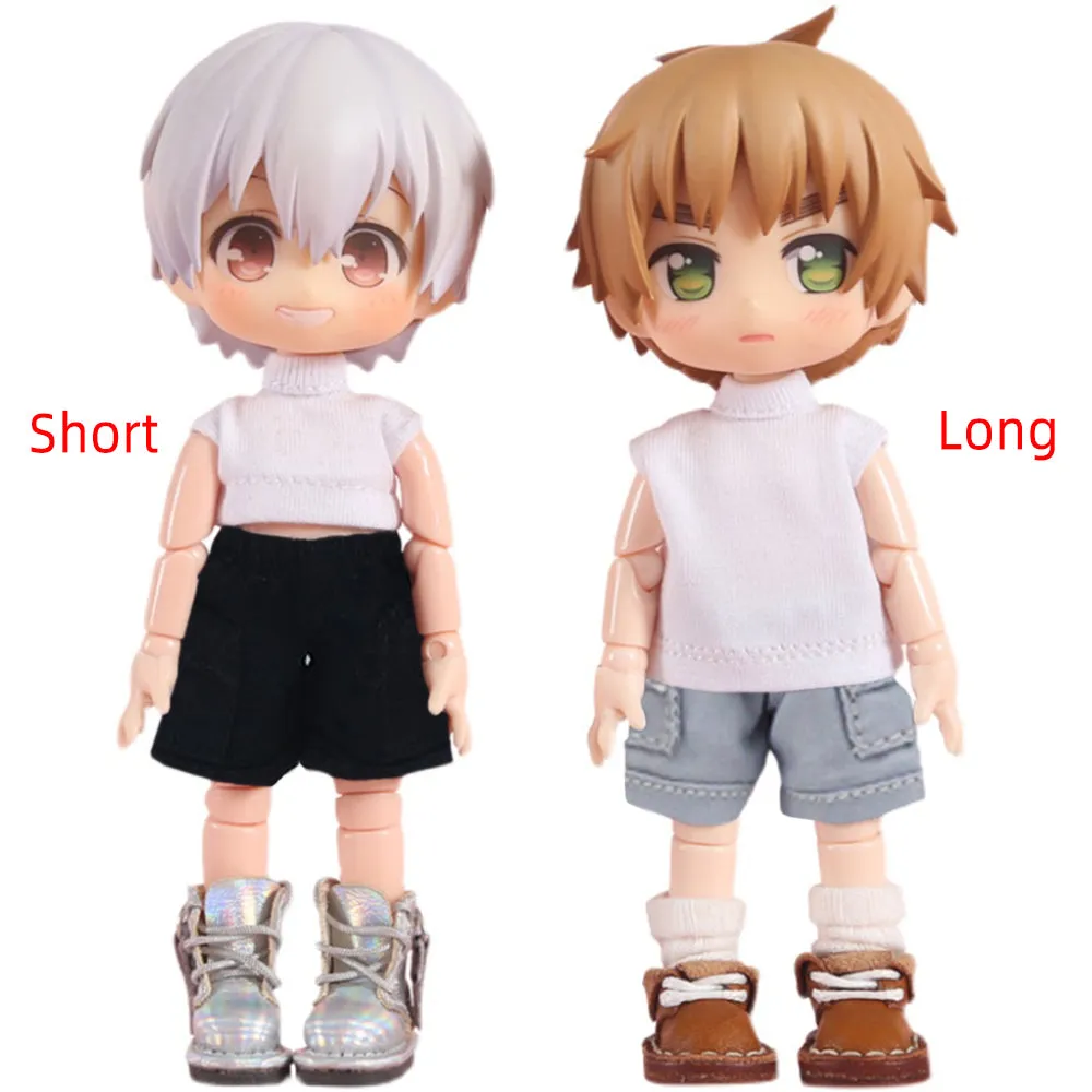 niannyyhouse Solid Color Vest Pocket Cargo Shorts 1/12 BJD OB11 Doll 4.3 inches (11 cm) Body Figure Accessory