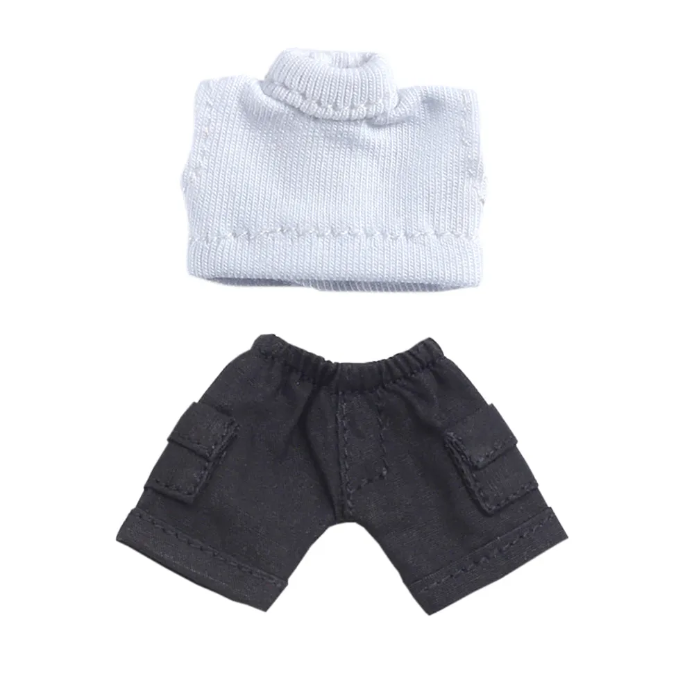 niannyyhouse Solid Color Vest Pocket Cargo Shorts 1/12 BJD OB11 Doll 4.3 inches (11 cm) Body Figure Accessory