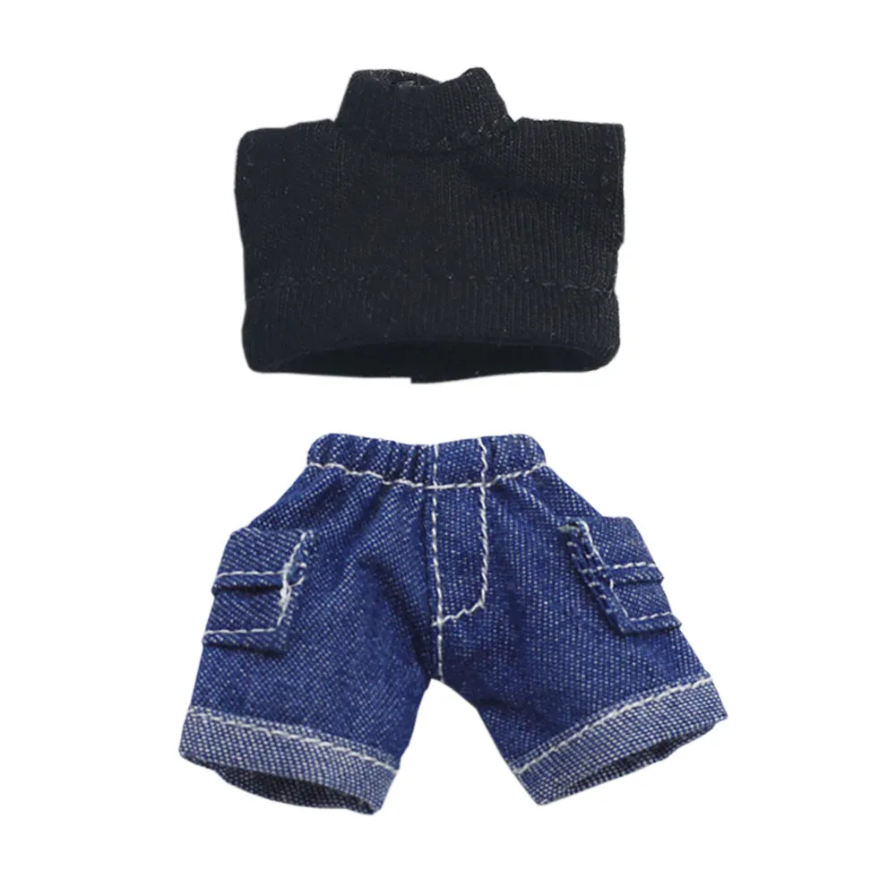 niannyyhouse Solid Color Vest Pocket Cargo Shorts 1/12 BJD OB11 Doll 4.3 inches (11 cm) Body Figure Accessory