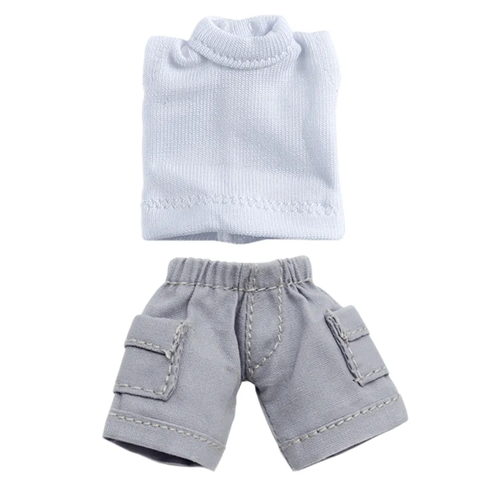 niannyyhouse Solid Color Vest Pocket Cargo Shorts 1/12 BJD OB11 Doll 4.3 inches (11 cm) Body Figure Accessory