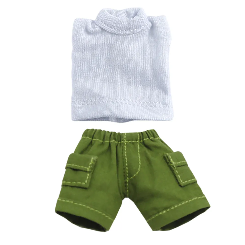 niannyyhouse Solid Color Vest Pocket Cargo Shorts 1/12 BJD OB11 Doll 4.3 inches (11 cm) Body Figure Accessory