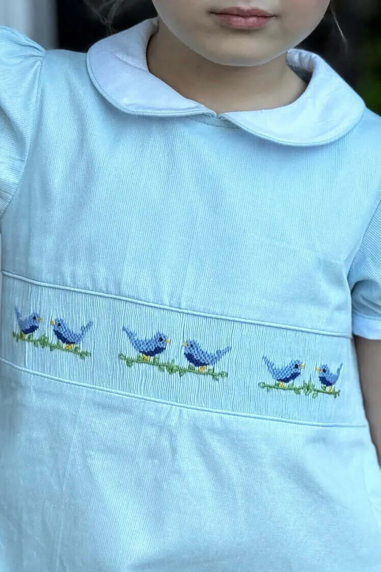 Smocked Sky Lovebird Dress
