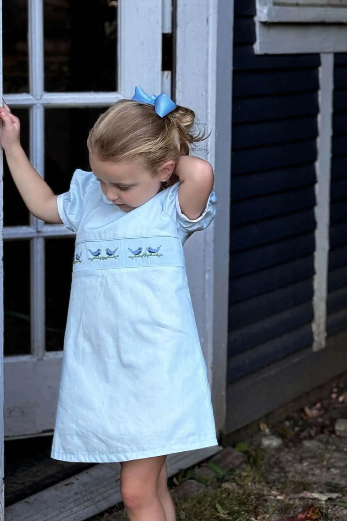 Smocked Sky Lovebird Dress