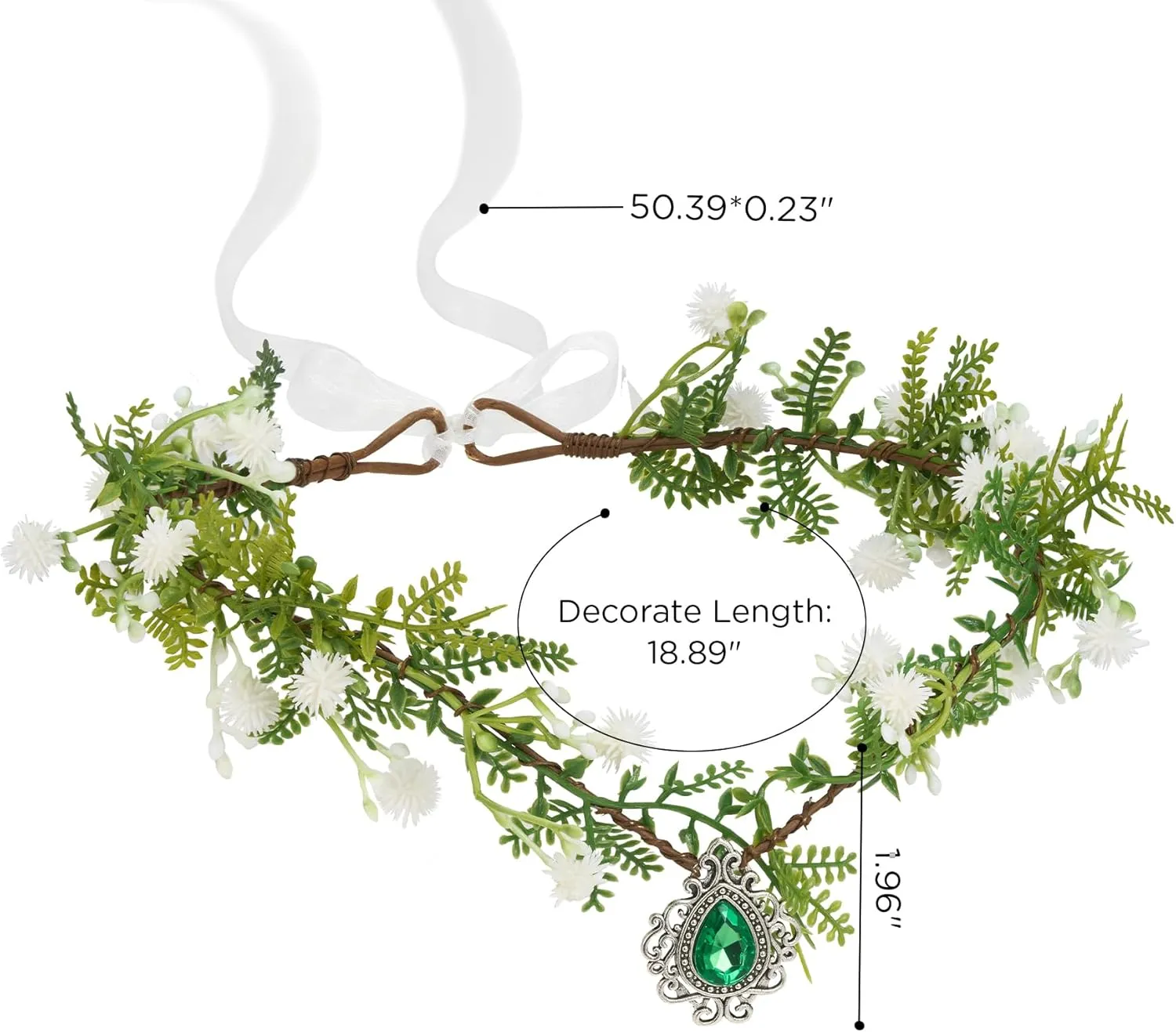 SWEETV Fairy Flower Leaf Crowns for Women Elven Princess Tiara Elf Headpiece for Cosplay Halloween Costume Photoshoot Wedding