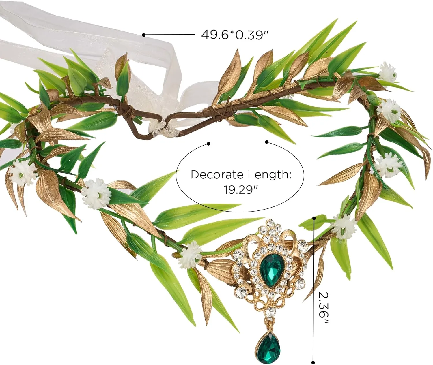 SWEETV Fairy Flower Leaf Crowns for Women Elven Princess Tiara Elf Headpiece for Cosplay Halloween Costume Photoshoot Wedding