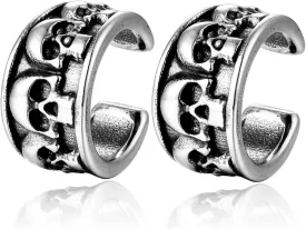 Vintage Ear Cuff Ear Clip Non-Piercing Clip On Cartilage Earrings Mens Womens Stainless Steel
