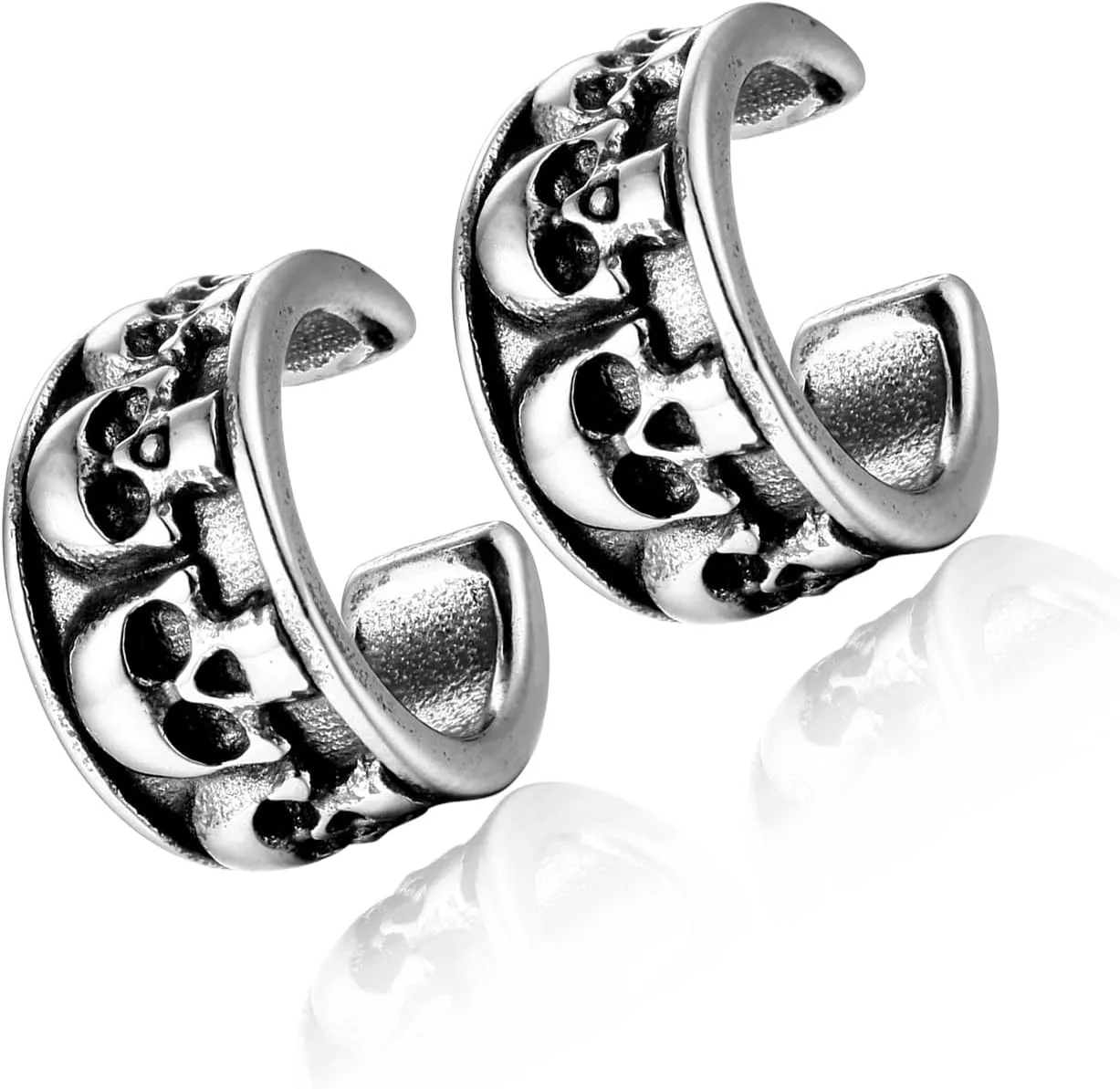 Vintage Ear Cuff Ear Clip Non-Piercing Clip On Cartilage Earrings Mens Womens Stainless Steel