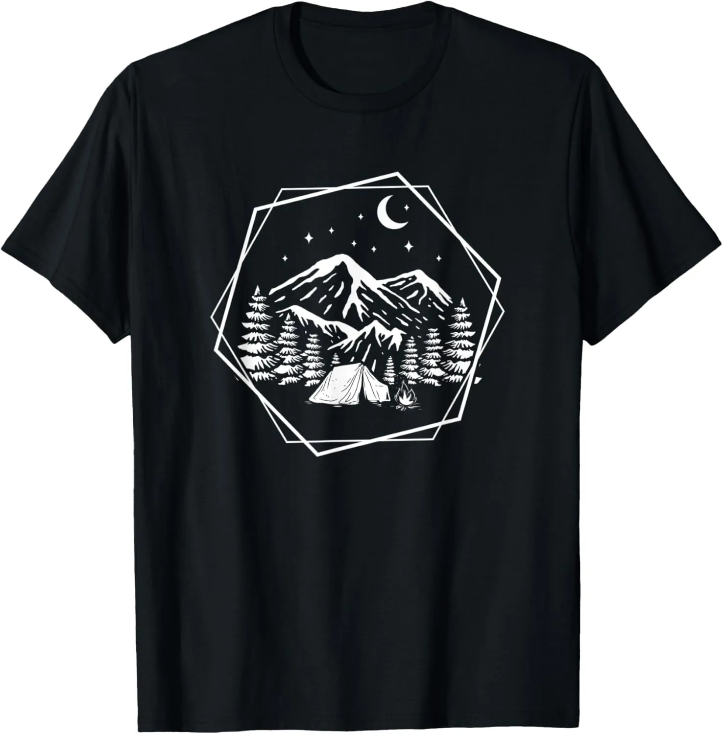 Wild Mountain Landscape Hiing and Camping Adventure T-Shirt