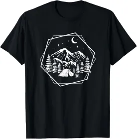 Wild Mountain Landscape Hiing and Camping Adventure T-Shirt