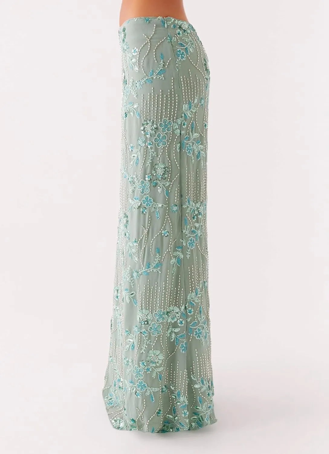 Women Y2K Sequin Long Skirt Sparkle Rhinestone Floral Maxi Skirt High Waist Glitter Midi Skirt Going Out