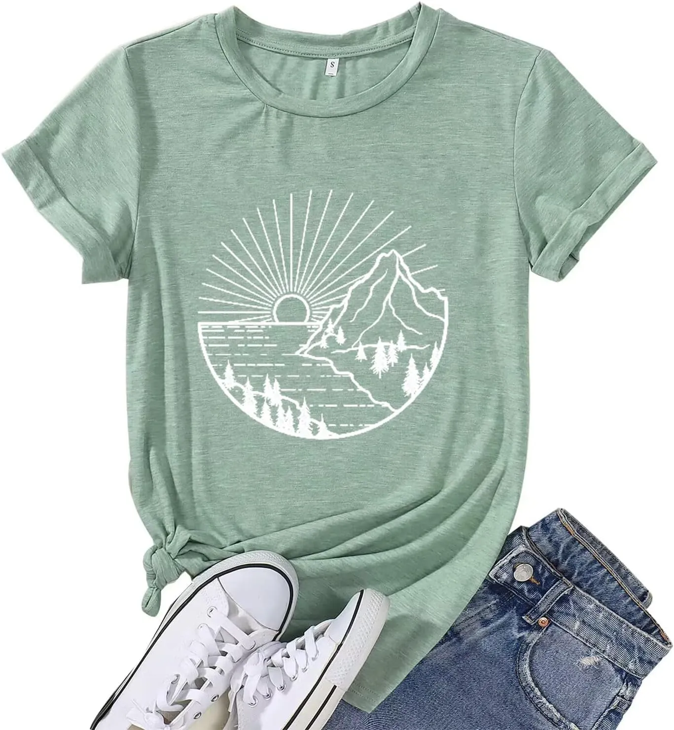 Womens Sunshine Sunrise Graphic Tee Summer Casual Short Sleeve Positive Saying Letter Print Teacher Inspirational T Shirt