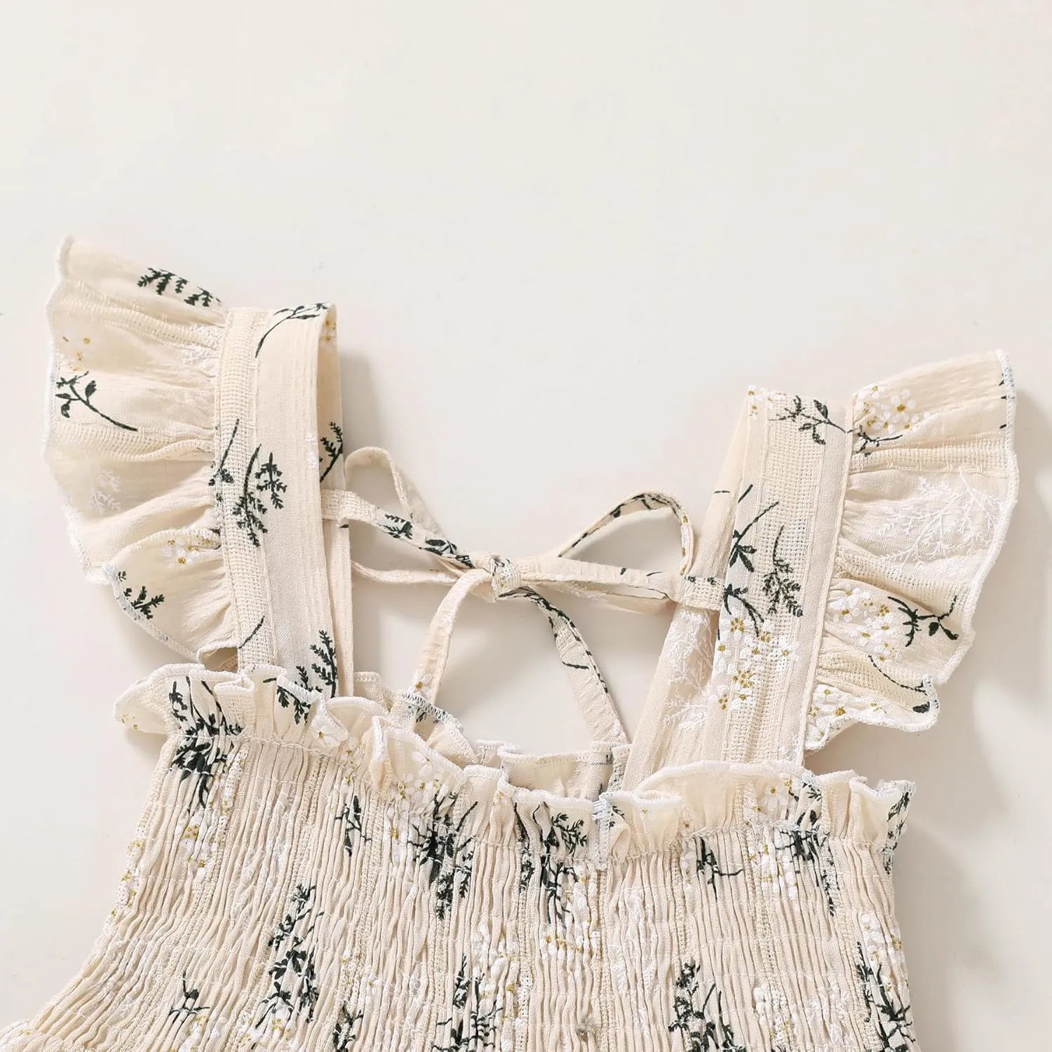 YOUNGER TREE Toddler Girl Dress Baby Girls Summer Clothes Ruffle Sleeve Floral Smock Beach Boho Dresses Sundress