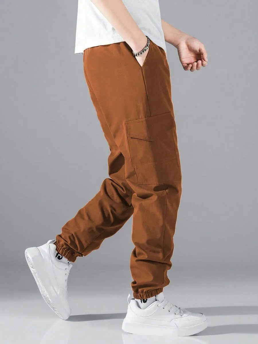 ZAFUL Men's Jogger Cargo Pant Elastic Waist Drawstring Straight Leg Sweatpants Lightweight Casual Trousers with Pockets