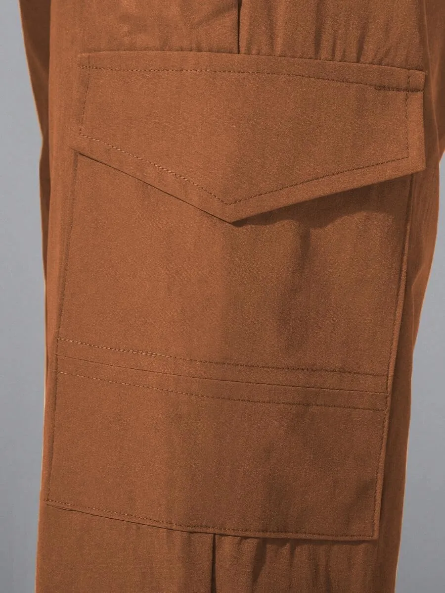 ZAFUL Men's Jogger Cargo Pant Elastic Waist Drawstring Straight Leg Sweatpants Lightweight Casual Trousers with Pockets