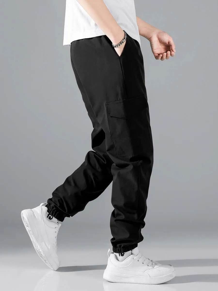 ZAFUL Men's Jogger Cargo Pant Elastic Waist Drawstring Straight Leg Sweatpants Lightweight Casual Trousers with Pockets