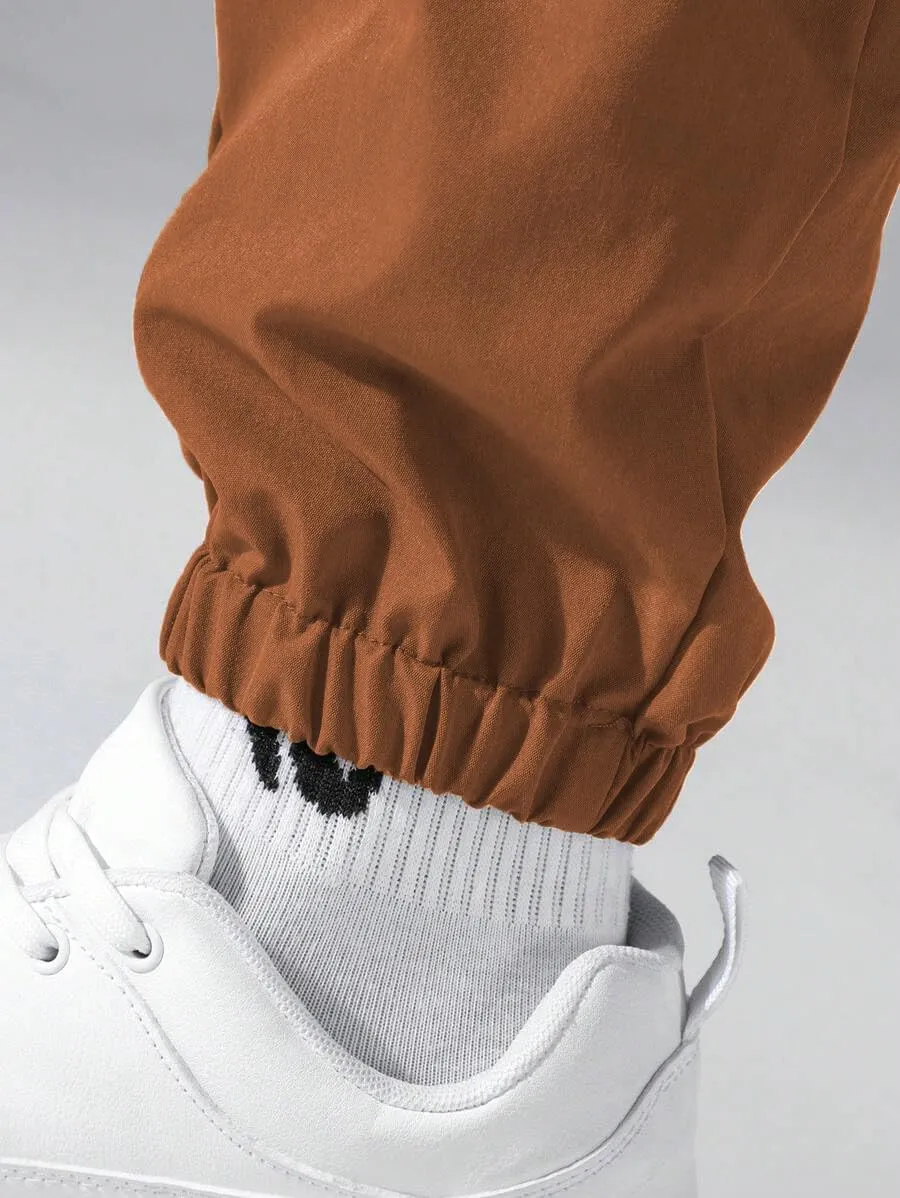 ZAFUL Men's Jogger Cargo Pant Elastic Waist Drawstring Straight Leg Sweatpants Lightweight Casual Trousers with Pockets
