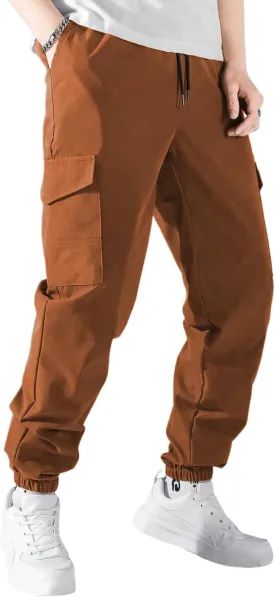 ZAFUL Men's Jogger Cargo Pant Elastic Waist Drawstring Straight Leg Sweatpants Lightweight Casual Trousers with Pockets